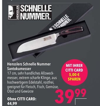 CITTI Markt Hensslers Schnelle Nummer Santokumesser Angebot