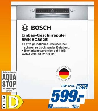 expert Octomedia BOSCH Einbau-Geschirrspüler SMI4HCS52E Angebot