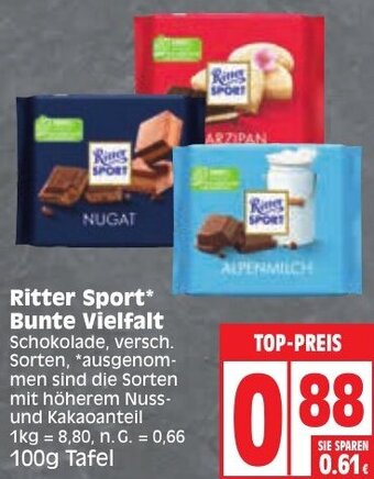 Edeka Ritter Sport Bunte Vielfalt 100g Tafel Angebot