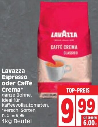 Edeka Lavazza Espresso oder Caffè Crema 1kg Beutel Angebot