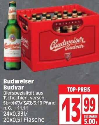 Edeka Budweiser Budvar 24x0,33/20x0,5 L Flasche Angebot