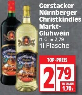 Edeka Gerstacker Nürnberger Christkindles Markt Glühwein 1 L Flasche Angebot