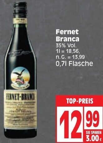 Edeka Fernet Branca 0,7 L Flasche Angebot