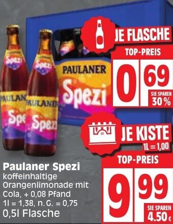 Edeka Paulaner Spezi 0,5 L Flasche Angebot