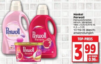 Edeka Henkel Perwoll 17/19/25 Waschanwendungen Angebot