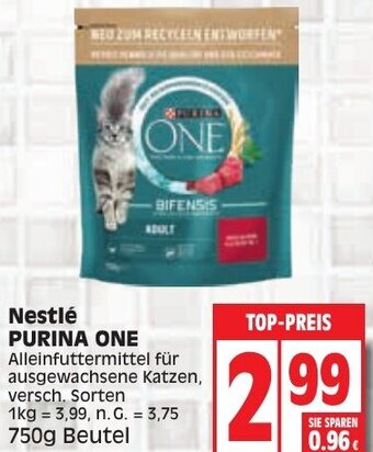 Edeka Nestlé PURINA ONE 750g Beutel Angebot