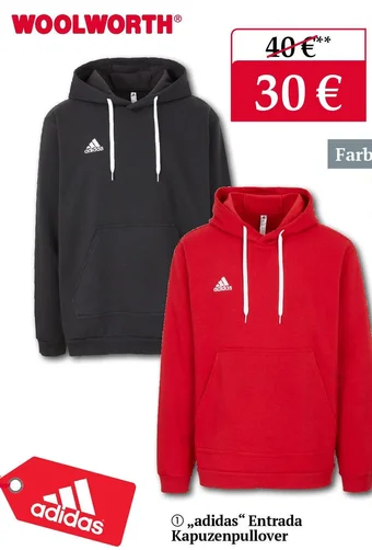 Woolworth adidas Entrada Kapuzenpullover Angebot