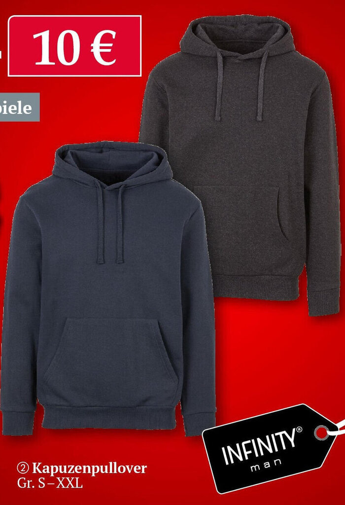 INFINITY man Kapuzenpullover Gr. S-XXL Angebot bei Woolworth