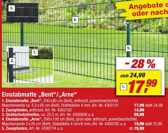 toom Baumarkt Einstabmatte Bent/Arne Angebot