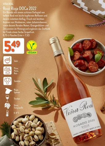 Aldi Nord VINA REAL Rosé Rioja DOCa 2022 750ml Angebot