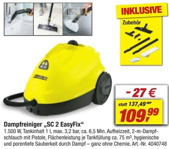 toom Baumarkt KÄRCHER Dampfreiniger ,,SC 2 EasyFix" Angebot