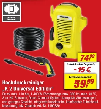 toom Baumarkt KÄRCHER Hochdruckreiniger ,,K 2 Universal Edition" Angebot