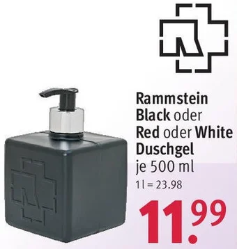 Rossmann Rammstein Black oder Red oder White Duschgel 500 ml Angebot