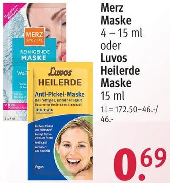 Rossmann Merz Maske 4-15 ml oder Luvos Heilerde Maske 15 ml Angebot