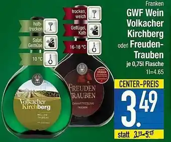 E-Center Franken Gwf Wein Volkacher Kirchberg Oder Freuden-trauben Angebot