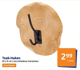 Action Teak-Haken Angebot