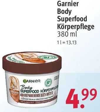 Rossmann Garnier Body Superfood Körperpflege 380 ml Angebot