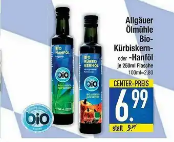 E-Center Allgäuer ölmühle Bio-kürbiskern- Oder -hanföl Angebot