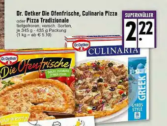 E-Center Dr. Oetker Die Ofenfrische Culinaria Pizza Oder Pizza Tradizionale Angebot