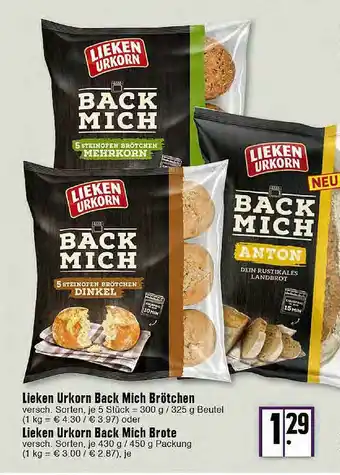 E-Center Lieken Urkorn Back Mich Brötchen Lieken Urkorn Back Mich Brote Angebot