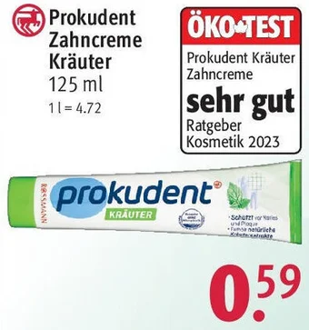 Rossmann Prokudent Zahncreme Kräuter 125 ml Angebot