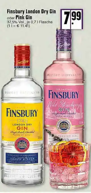 E-Center Finsbury London Dry Gin Oder Pink Gin Angebot