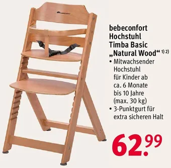 Rossmann bebeconfort Hochstuhl Timba Basic ,,Natural Wood" Angebot