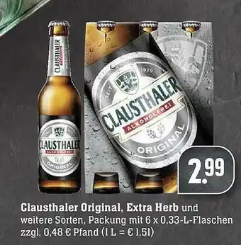 Edeka Clausthaler Original, Extra Herb Angebot