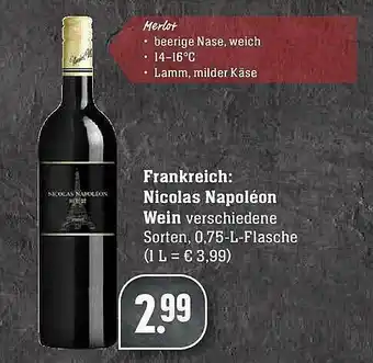 Edeka Frankreich Nicolas Napoléon Wein Angebot