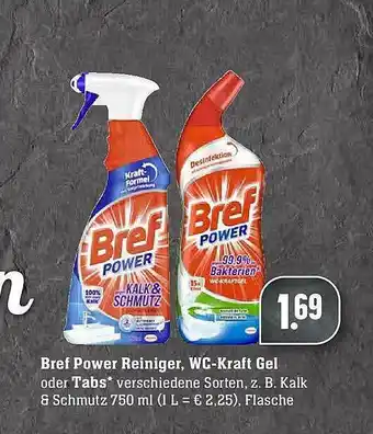 Edeka Bref Power Reiniger, Wc Kraft Gel Oder Tabs Angebot