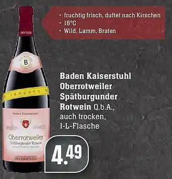 Edeka Baden Kaiserstuhl Oberrotweiler Spätburgunder Rotwein Angebot