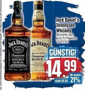 Edeka Jack Daniel's Tennesse Whiskey Angebot