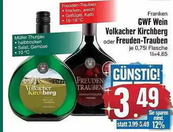 Edeka Franken GWF Wein Volkacher Kirchberg Oder Freuden-trauben Angebot