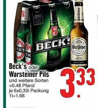 Edeka Beck's Oder Warsteiner Pils Angebot