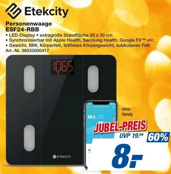 expert Techno Land Etekcity Personenwaage ESF24-RBB Angebot