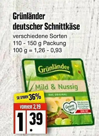 Edeka Frischemarkt Grünländer Deutscher Schnittkäse Angebot