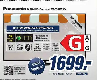 Expert Bening Panasonic Oled-uhd-fernseher Tx-65hzw984 Angebot