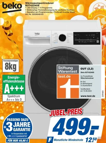 expert Techno Land beko Wärmepumpentrockner B3T42240S Angebot