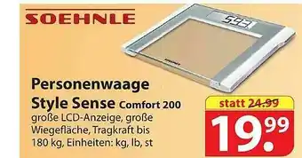 Famila Nord Ost Soehnle Personenwaage Style Sense Comfort 200 Angebot