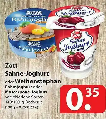 Famila Nord Ost Zott Sahne-joghurt Oder Weihenstephan Angebot