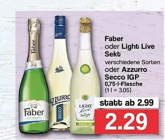 Famila Nord West Faber Oder Light Live Sekt Oder Azzurro Secco Igp Angebot