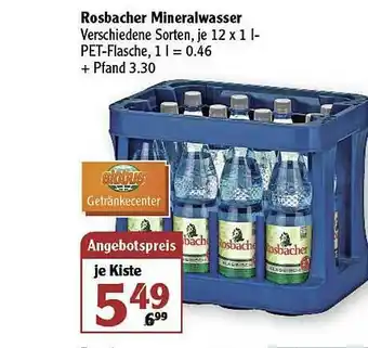 Globus Rosbacher Mineralwasser Angebot