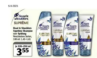 Globus Head & Shoulders Suprême Shampoo Oder Spülung Angebot