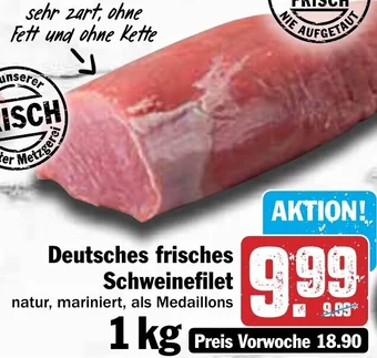 Hit Deutsches frisches Schweinefilet 1 kg Angebot