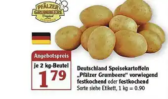 Globus Deutschalnd Speisekartoffeln „pfälzer Grumbeere” Vorwiegend Festkochend Oder Festkochend Angebot