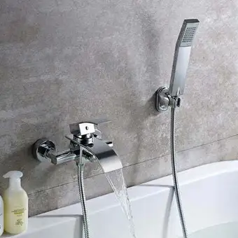 ManoMano Badewannenarmatur mit handbrause, brauseschlauch und brausehalter, messing einhebel-wannenarmatur duscharmatur wasserfall wan Angebot