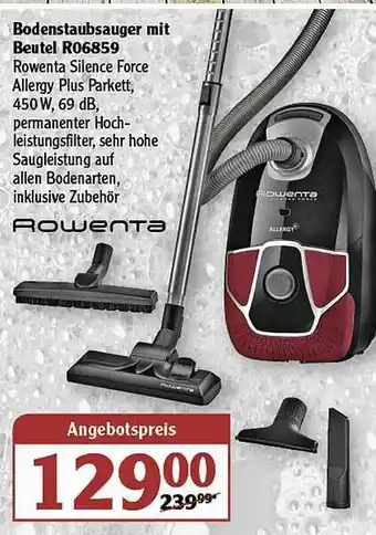 Globus Bodenstaubsauger Mit Beutel R06859 Rowenta Angebot