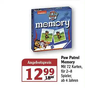 Globus Paw Patrol Memory Angebot