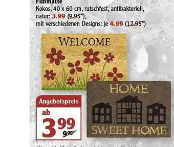 Globus Fußmatte Angebot