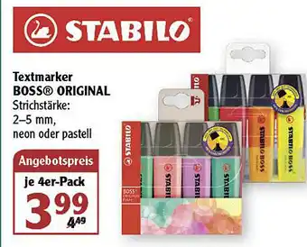 Globus Textmarker Boss Original Stabilo Angebot